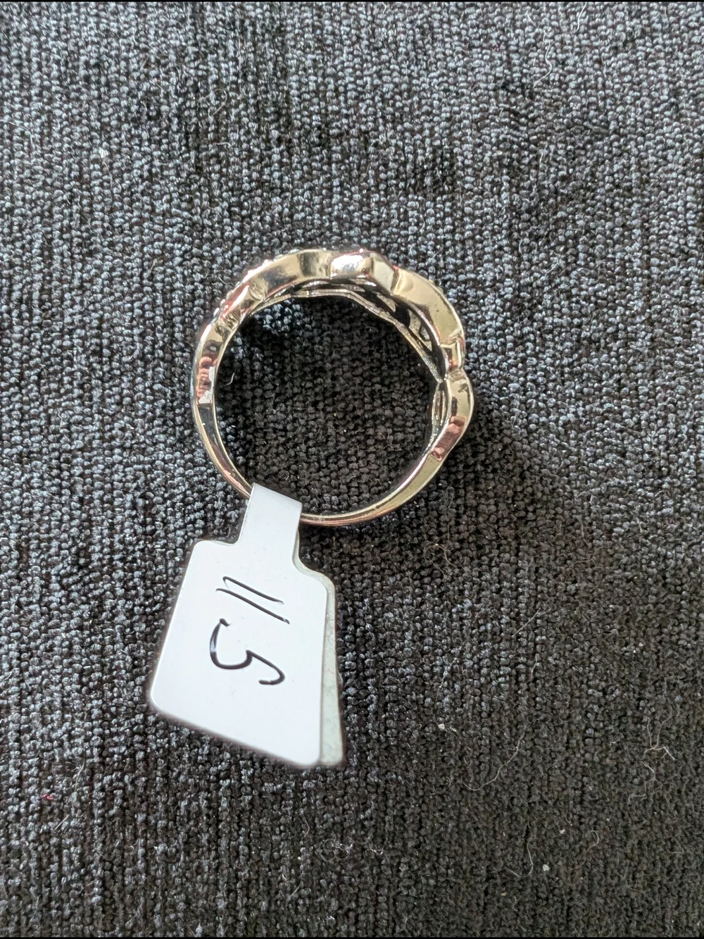Silver Infinity Heart Ring with Light Purple Stone #48